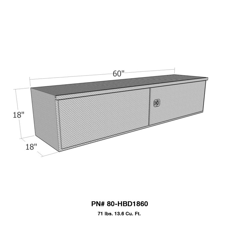 Westin/Brute HD Under Body 18in x 60in Barn Door w/ 3 Part Latch - Aluminum 80-HBD1860 80-HBD1860 Photo - Unmounted