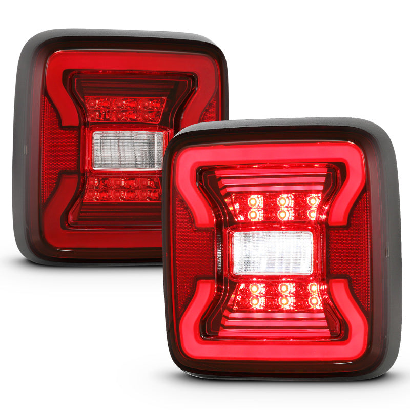 ANZO 18-19 Jeep Wrangler JL LED Taillights Black 311295 311295 Photo - Unmounted
