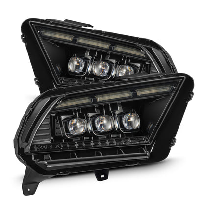 AlphaRex 13-14 Ford Mustang NOVA LED Proj Headlights Alpha-Blk w/Actv Light & Seq.Sig / SB DRL 880488 880488 Photo - Primary