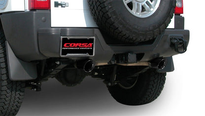 Corsa 06-08 Hummer H3 3in Cat-Back Dual Rear w Single 4in Black Pro-Series Tips 14212BLK 14212BLK Photo - Mounted