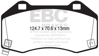 EBC 2017+ Fiat 124 Spider 1.4L Turbo Abarth Redstuff Front Brake Pads DP32286C DP32286C Photo - Primary