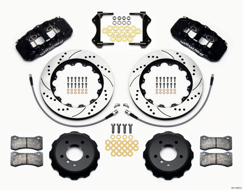 Wilwood AERO6 Front Hat Kit 14.00 Drilled 2007-2011 BMW E90 Series w/Lines 140-13582-D 140-13582-D Photo - Primary