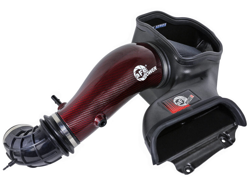 aFe 23-24 Ford F150 Raptor R V8 5.2L Supercharged Red Carbon Track Series Air Intake w/ P5R Filter 57-10030KR 57-10030KR Photo - Unmounted