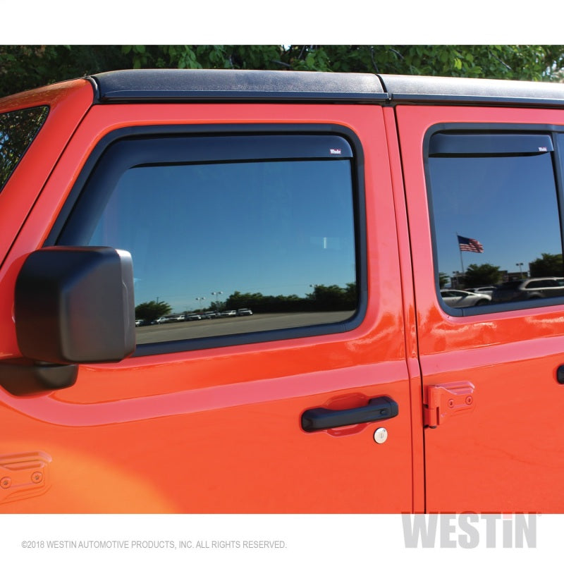 Westin 2018-2019 Jeep Wrangler JL Unlimited Wade In-Channel Wind Deflector 4pc - Smoke 72-51499 72-51499 Photo - Mounted