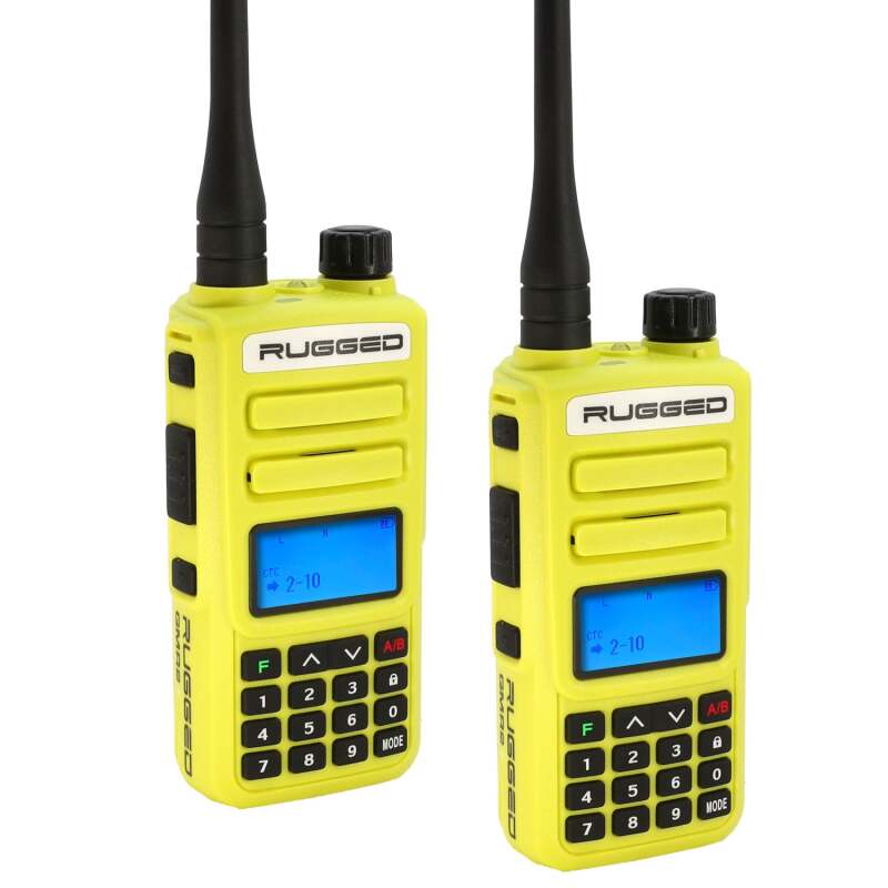 Rugged Radios 2 PACK - Rugged GMR2 PLUS - GMRS / FRS Two Way Handheld Radios Safety Yellow GMR2-PLUS-2-PACK-HV GMR2-PLUS-2-PACK-HV Photo - Primary