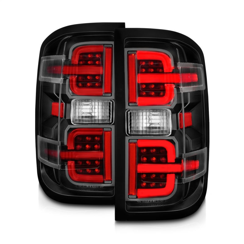 ANZO 15-19 Chevy Silverado 2500HD/3500HD (Halgn Only) LED Tail Lights w/Black Light Bar & Clear Lens 311425 311425 Photo - Unmounted