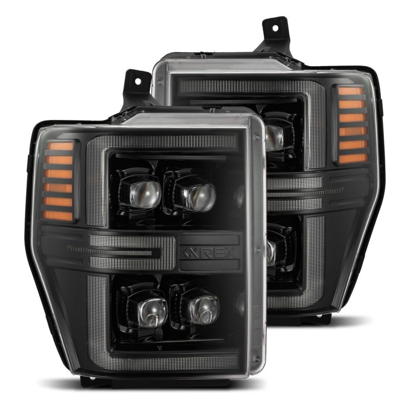 AlphaRex 08-10 Ford F250-550 NOVA-Series LED Projector Headlights Alpha-Blk w/Activ Light/Seq Signal 880311 880311 Photo - Primary