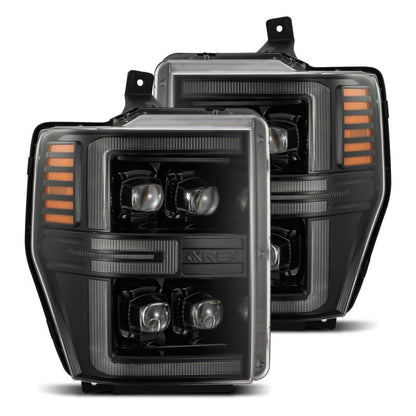 AlphaRex 08-10 Ford F250-550 NOVA-Series LED Projector Headlights Alpha-Blk w/Activ Light/Seq Signal 880311 880311 Photo - Primary