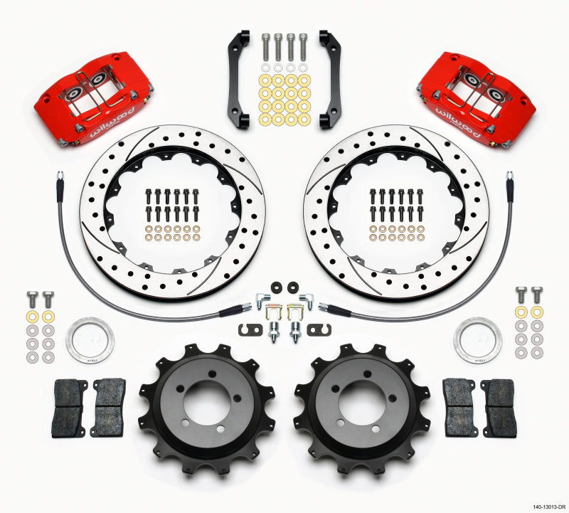 Wilwood Dynapro Radial Rear Kit 12.88in Drilled Red 2006-2007 Subaru WRX w/Lines 140-13013-DR 140-13013-DR Photo - Primary