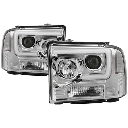 Spyder 05-07 Ford F250/350/450 SD Ver 2 Proj Headlights - Light Bar DRL - Black PRO-YD-FS05V2-LB-C 5084682 5084682 Photo - Primary