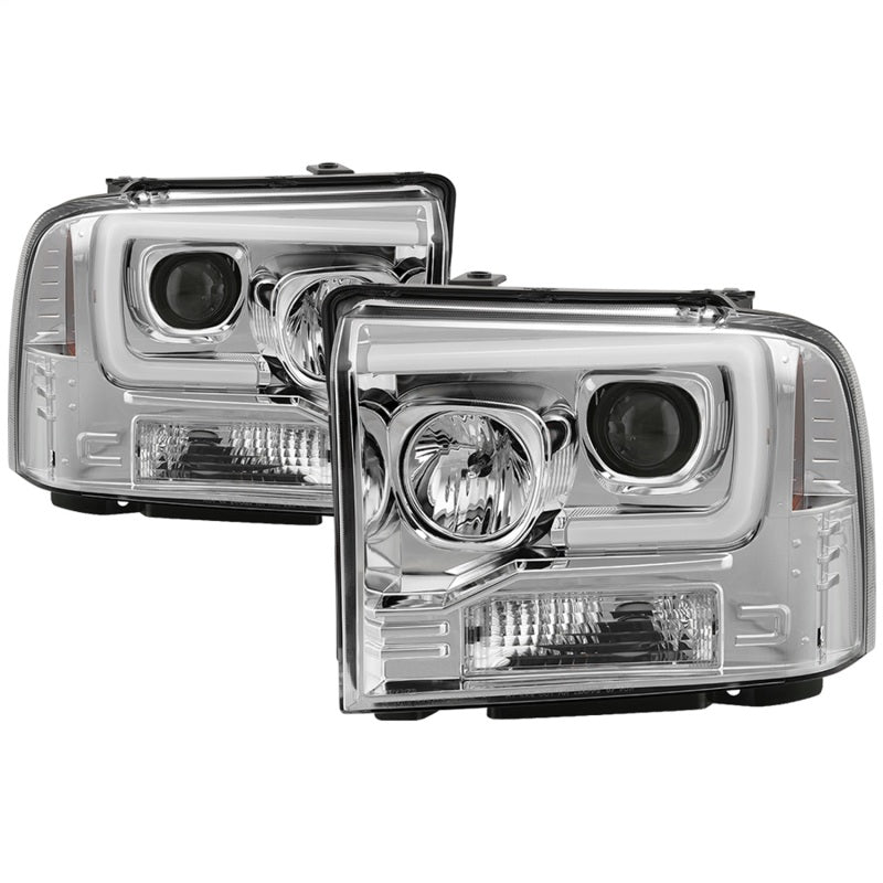 Spyder 05-07 Ford F250/350/450 SD Ver 2 Proj Headlights - Light Bar DRL - Black PRO-YD-FS05V2-LB-C 5084682 5084682 Photo - Primary
