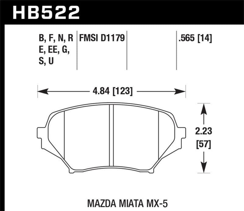 Hawk Performance HAWK ER-1 Brake Pad Sets Brakes, Rotors & Pads Brake Pads - Racing main image