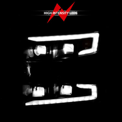 ANZO 19-22 Chevrolet Silverado 1500 LED Proj HL w/Lgt Bar SwBk Seq. Blk w/In. Light - Passenger Side 111566-R 111566-R Photo - Unmounted