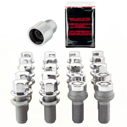 McGard 5 Lug Hex Install Kit w/Locks (Radius Seat Bolt) M14X1.5 / 17mm Hex / 27.5mm Shank L - Chrome 68174 68174 Photo - out of package