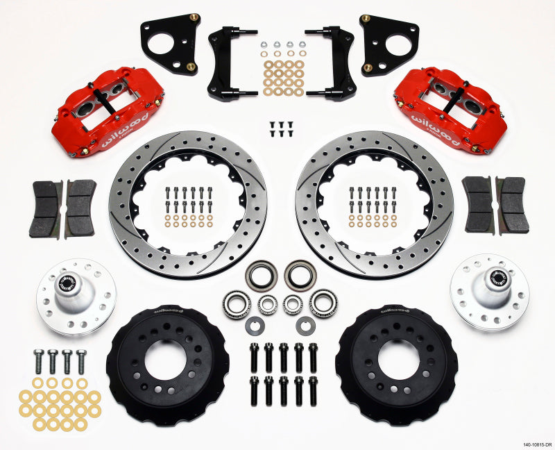 Wilwood Narrow Superlite 6R Front Hub Kit 12.88in Drilled Red 62-72 CDP B & E Body-Drum 140-10815-DR 140-10815-DR Photo - Primary