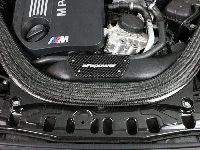 aFe Magnum FORCE Stage-2 Intake Carbon Fiber Trim Piece Fits Intakes 54-76305 Or 54-13032R 54-13032CC 54-13032CC Photo - Mounted