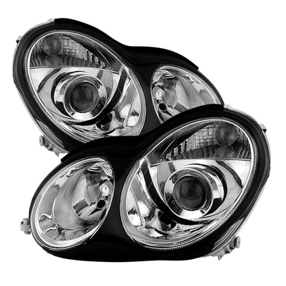 SPYDER Xtune Mercedes W203 C Class Sedan 01-05 Projector Headlights -Chrome PRO-JH-MBW203-C 9029783 9029783 Photo - Primary