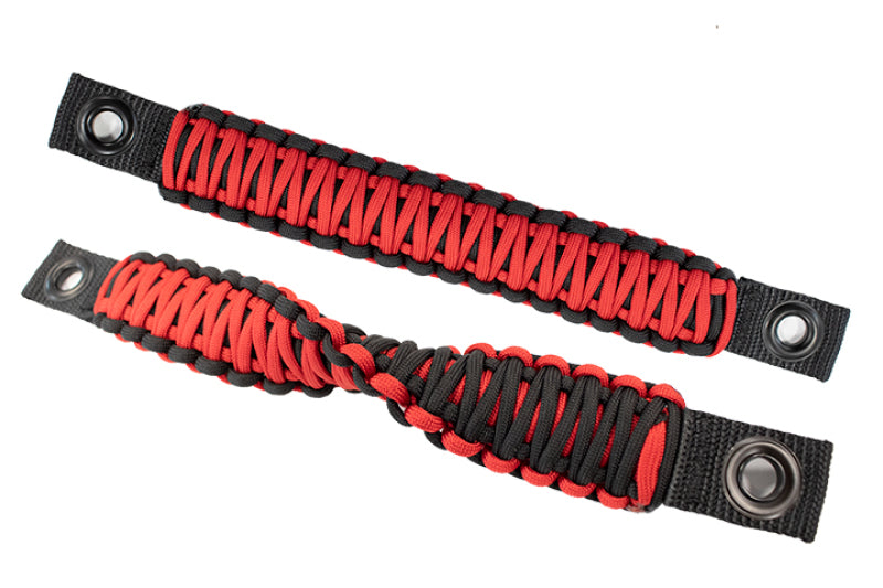 Fishbone Offroad 97-06 Jeep Wrangler Paracord Door Handles - Black/Red FB55286