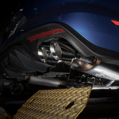 Stainless Works 18+ Ford Mustang GT Redline Cat-Back Performance Connect X-Pipe w/ Active Valves M18CBXPCV M18CBXPCV Photo - Mounted