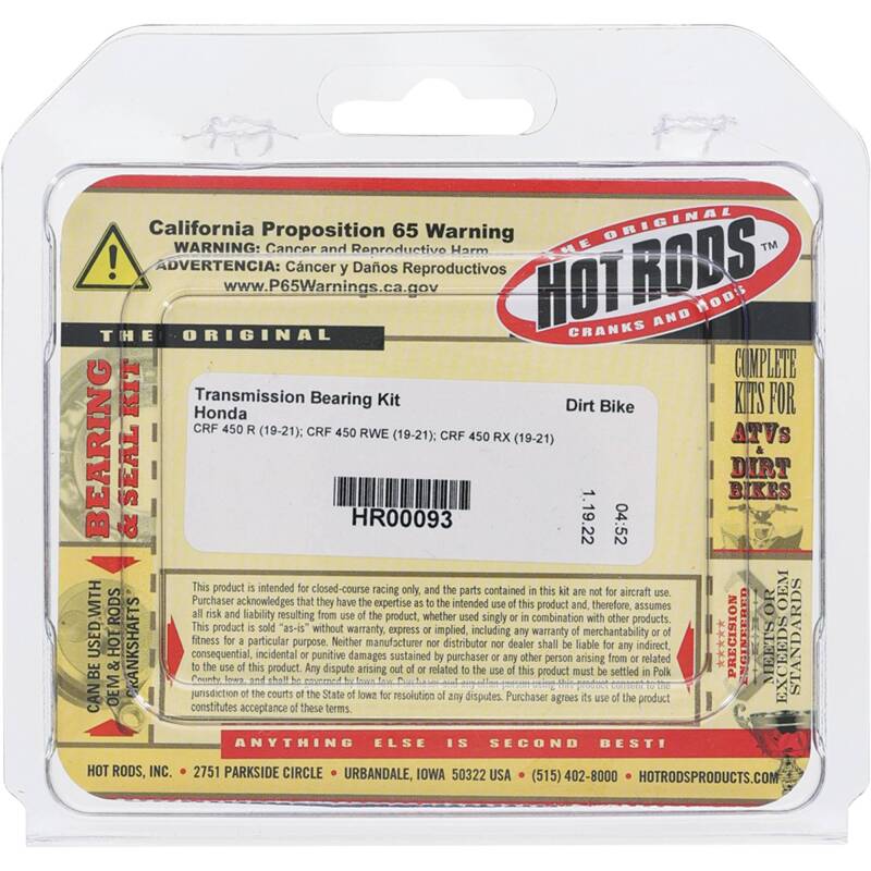 Hot Rods 19-21 Honda CRF 450 R 450cc Transmission Bearing Kit HR00093 HR00093 Photo - Primary