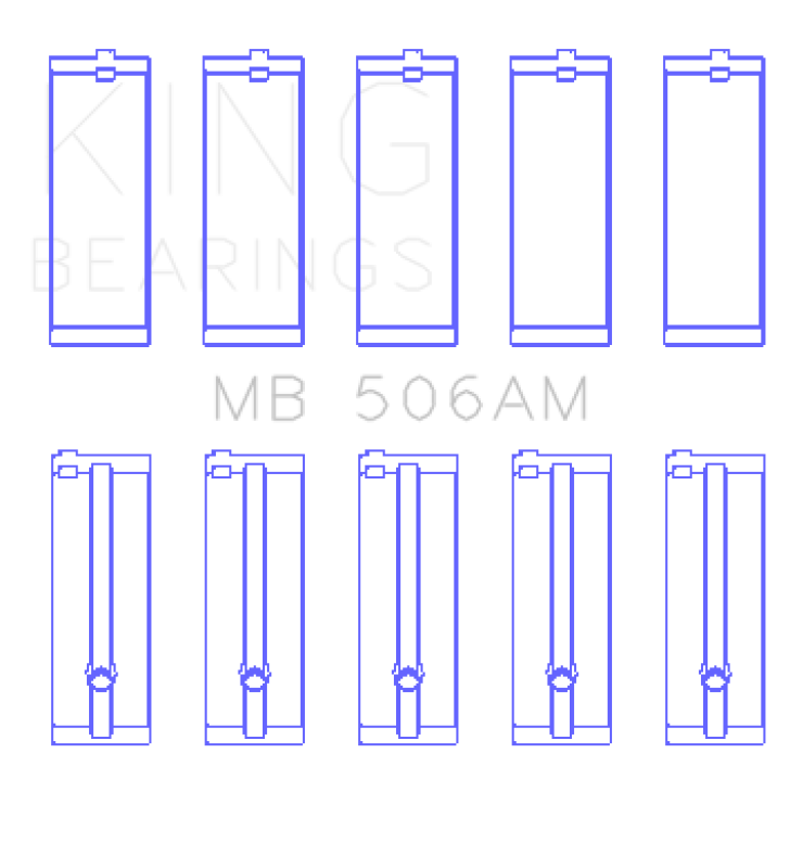 King Engine Bearings Toyota 22R (Size +1.0mm) Main Bearing Set MB506AM1.0 MB506AM1.0 Photo - Primary