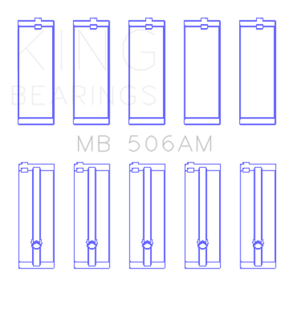 King Engine Bearings Toyota 22R (Size +1.0mm) Main Bearing Set MB506AM1.0 MB506AM1.0 Photo - Primary