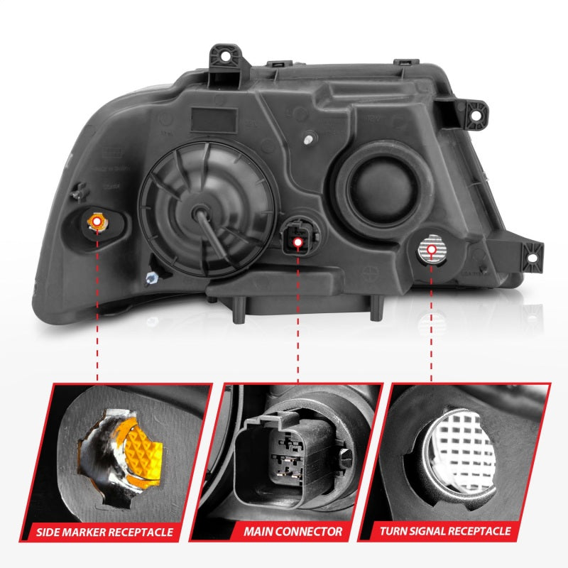 Anzo 2003-2006 Lincoln Navigator Crystal Headlights Black 111045 Photo - Unmounted