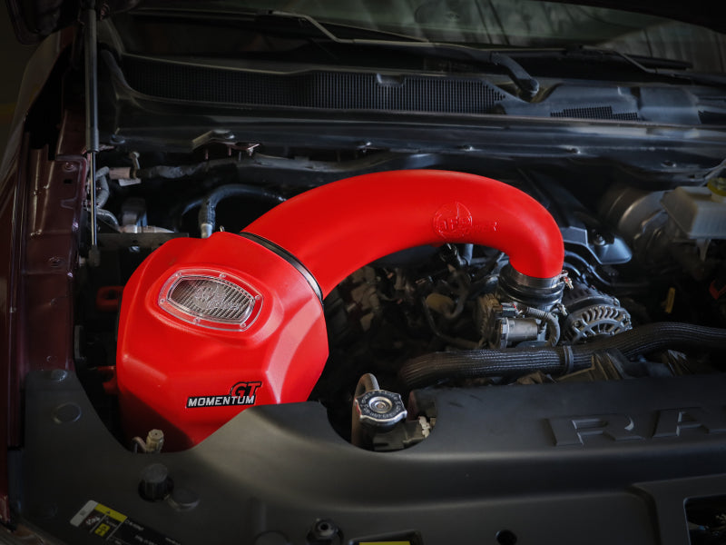 aFe Momentum GT Pro DRY S Intake System Red Edition 19-23 Dodge RAM 1500 V8-5.7L HEMI 50-70013DR 50-70013DR Photo - Mounted