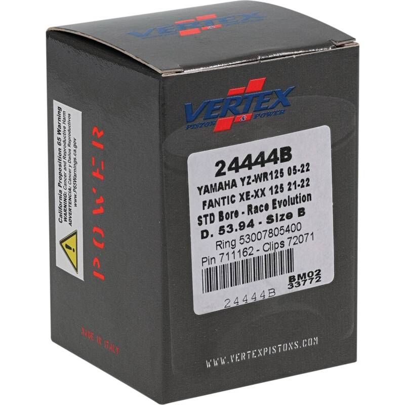 Vertex Pistons Vertex Piston 21-23 Fantic Motor XE 125 125cc Cast Race Evolution Piston Kit 24444B 24444B Photo - Primary