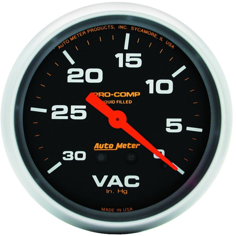 Autometer Gauge, Vacuum, 2 5/8", 30INHG, Liquid Filled Mech, Pro-Comp 5484 Photo - Primary