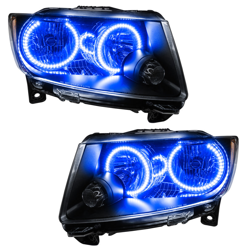 ORACLE Lighting Oracle 11-13 Jeep Grand Cherokee Pre-Assembled Halo Headlights (Non HID) Chrome - Blue 7070-002 7070-002 Photo - Primary