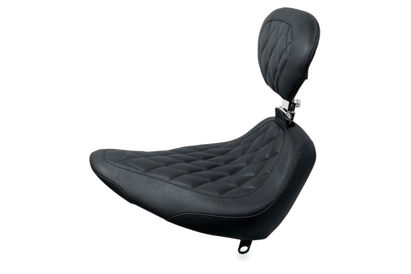 Mustang Motorcycle Mustang 84-06 Harley Standard Rear Tire Wide Tripper Solo Seat w/DBR Diamond Stitch - Black 79751 79751 Photo - Primary