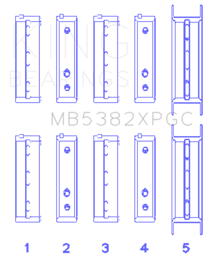 King Engine Bearings King Subaru EJ20/EJ22/EJ25 Including Turbo (Size STDX) pMaxKote Performance Main Bearing Set MB5382XPGCSTDX MB5382XPGCSTDX Photo - Primary