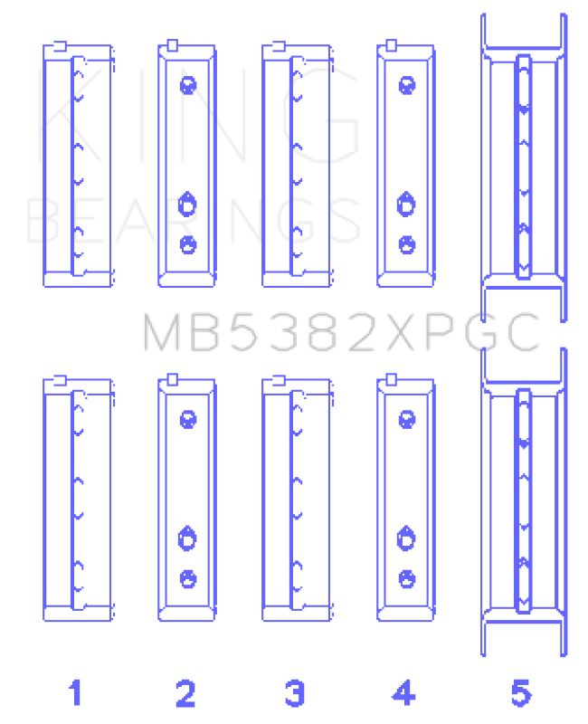 King Engine Bearings King Subaru EJ20 / EJ22/ EJ25 (Including Turbo) Coated Crankshaft Main Bearing Set MB5382XPGC MB5382XPGC Photo - Primary