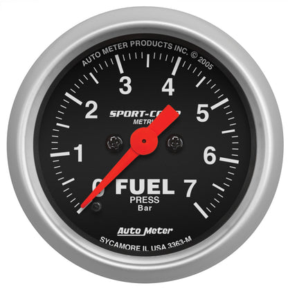 Autometer Comp 3363-M 2" Fuel Press 0-7 Bars Gauge 3363-M Photo - Primary
