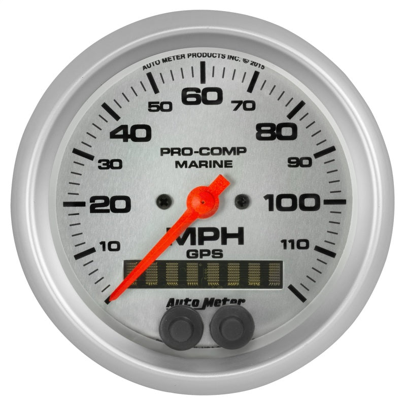 Autometer Marine Silver Ultra-Lite 3-3/8in 120MPH GPS Speedometer Gauge 200637-33 200637-33 Photo - Primary