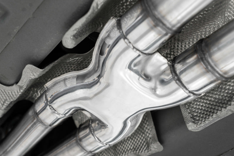 MBRP 2015+ Dodge Challenger 3.6L SS 2.5in Quad Tip Split Rear Exit w/ Carbon Fiber Tips - T304 S71113CF S71113CF Photo - Close Up