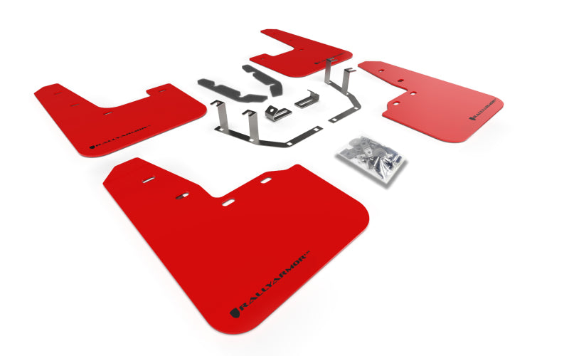 Rally Armor 18-22 Ford Fiesta ST MK8 Red UR Mud Flap w/ Black Logo MF60-UR-RD/BLK MF60-UR-RD/BLK Photo - Primary