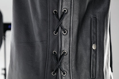 Kuryakyn Leather By River Road Old Skool Leather Vest Black - Large 094433 094433 User 3