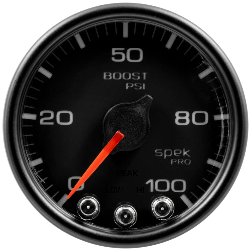 Autometer Spek-Pro Gauge Boost 2 1/16in 100psi Stepper Motor W/Peak & Warn Blk/Blk P30532 P30532 User 2