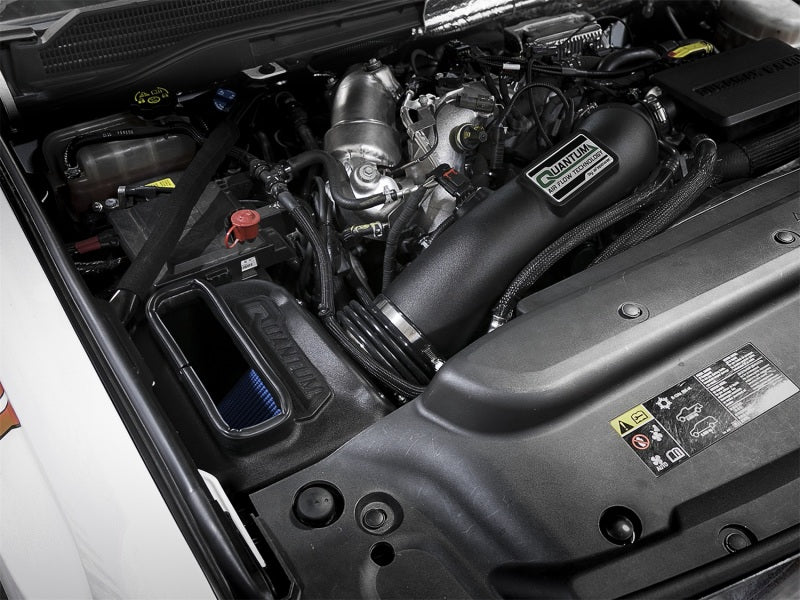 aFe Quantum Pro 5R Cold Air Intake System 17-18 GM/Chevy Duramax V6-6. 53-10007R Photo - Mounted