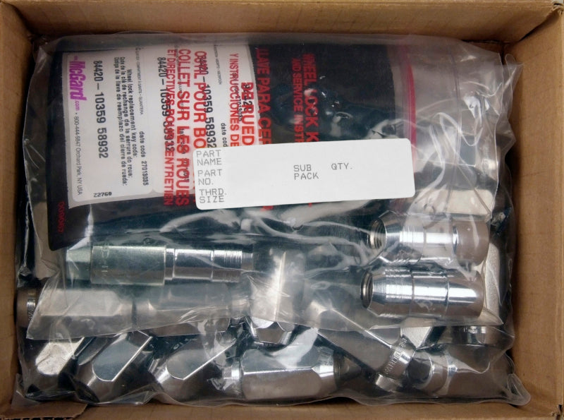 McGard 8 Lug Hex Install Kit w/Locks (Cone Seat Nut) M14X1.5 / 22mm Hex / 1.945in. Length - Chrome 84838 84838 Photo - in package