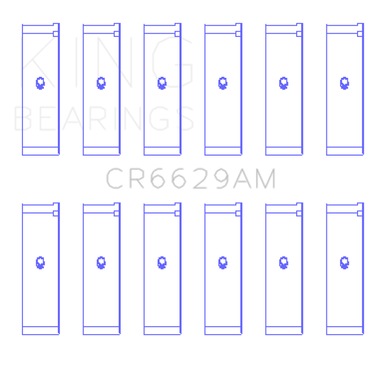 King Engine Bearings King Mitsubishi 181CI 3.0L 6G72 V6 / 152CI 2.5L 6G73 V6 (Size STD) Rod Bearing Set CR6629AM CR6629AM Photo - Primary