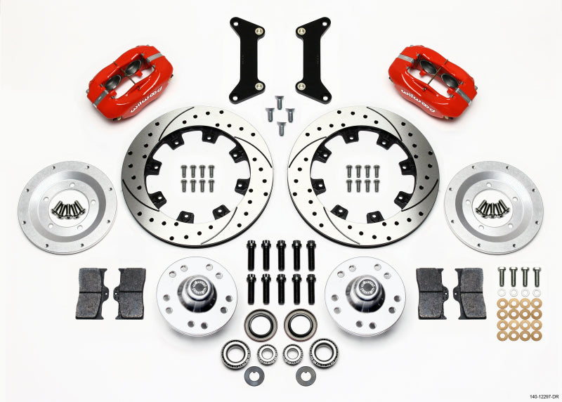 Wilwood FDL Front Kit, 12.19", Drilled, Red, 79-87 GM "G" Body 140-12297-DR Photo - Primary