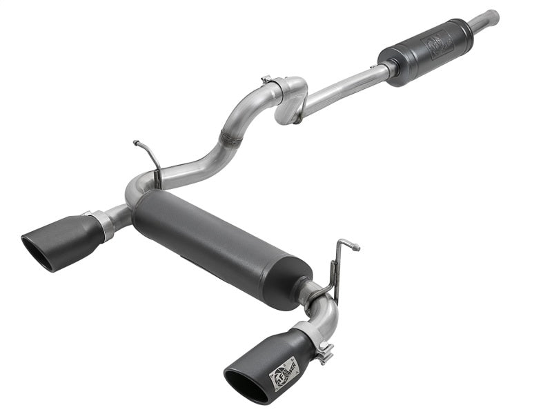 aFe Cat-Back Exhaust w/ Black Tip, Rebel Series, 2.5in 304 Stainless Steel 49-38066-B Photo - Primary