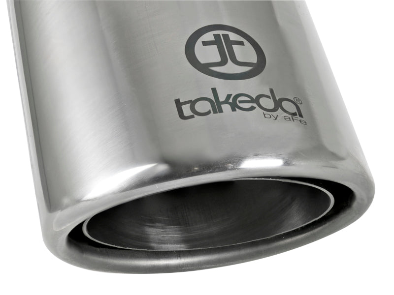 aFe Takeda 304 Stainless Steel Clamp-On Exhaust Tip 2.5in. Inlet / 4in. Outlet / 8in. L - Polished 49T25404-P08 49T25404-P08 Photo - Unmounted