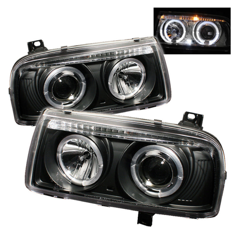 Spyder Volkswagen Jetta III 93-98 Projector Headlights LED Halo Blk High H1 Low H1 PRO-YD-VJ93-HL-BK 5012197 5012197 Photo - Primary