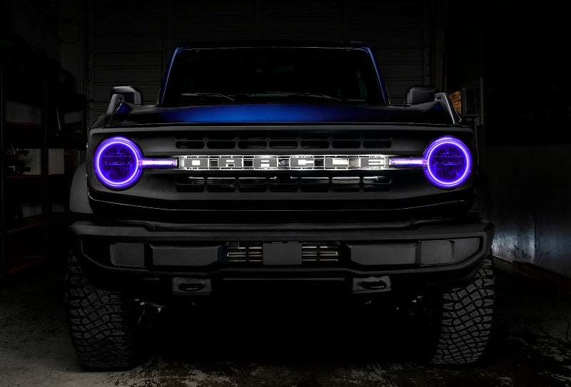 ORACLE Lighting Oracle 21-22 Ford Bronco Headlight Halo Kit w/DRL Bar - Base Headlights ColorSHIFT -w/No Controller 1471-334 1471-334 User 1