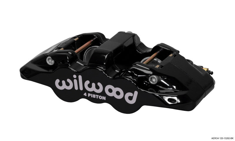 Wilwood Caliper-Aero4-L/H - Black 1.62/1.38in Pistons 1.25in Disc 120-13282-BK 120-13282-BK Photo - Primary