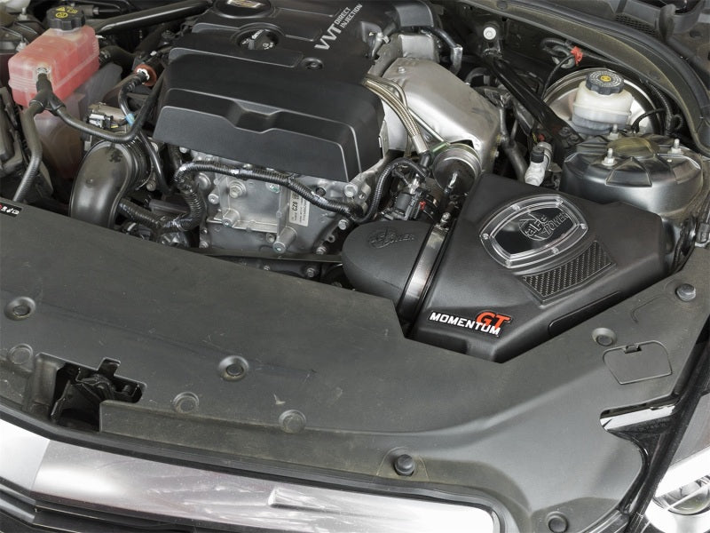 aFe Momentum GT Pro DRY S Cold Air Intake System: Cadillac ATS 13-17 L4-2. 51-74209 Photo - Mounted